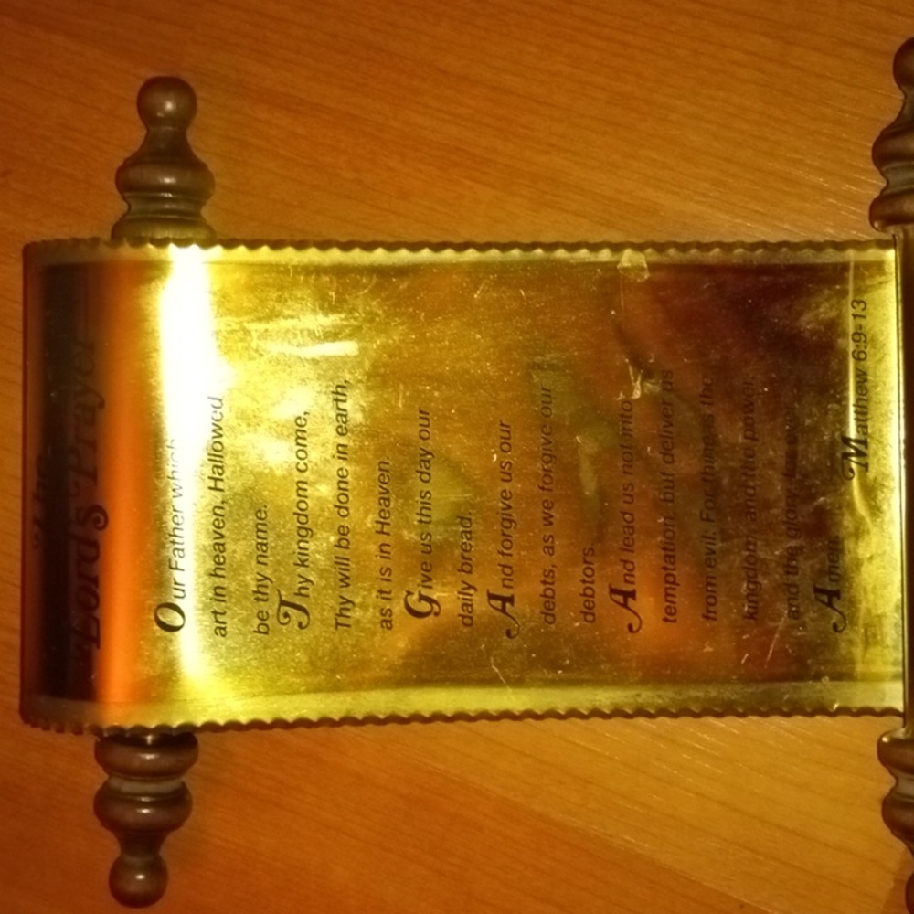 A "Lord's Prayer" Scroll Plaque